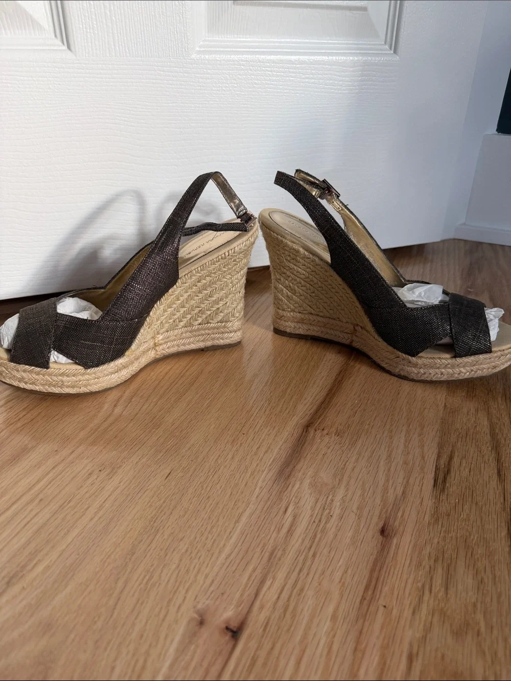 Banana Republic Dark Brown Espadrille Wedge Slingbacks